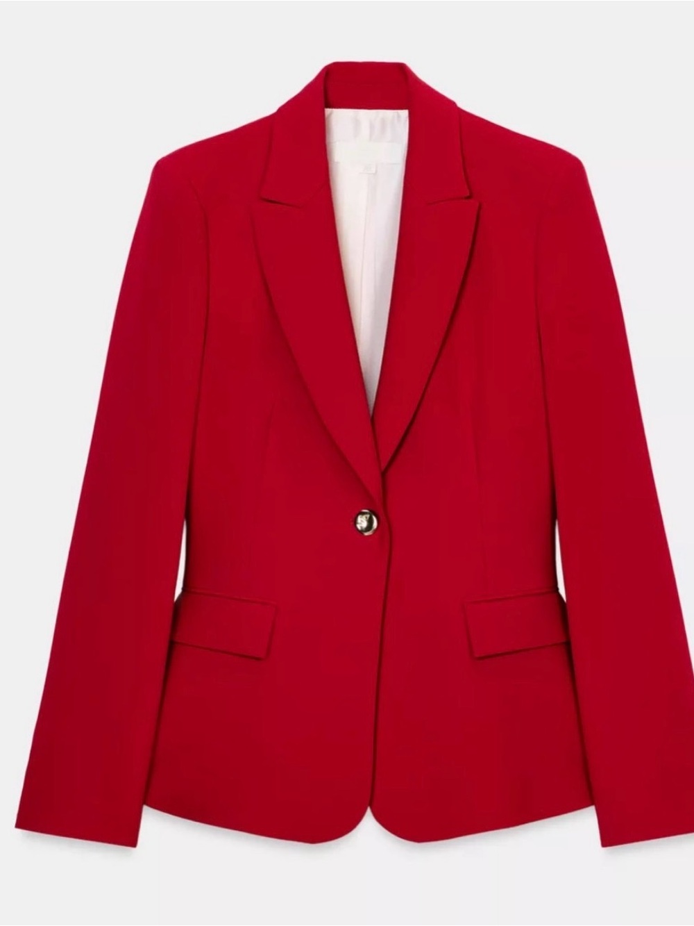 Zara Red Single-Button Tailored Blazer